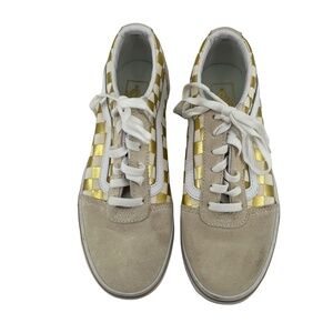 Vans Gold Old Skool Checkerboard Sneakers Size 8.5 Women’s